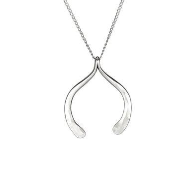 Carolyn Keys Wishbone Necklace Sterling Silver