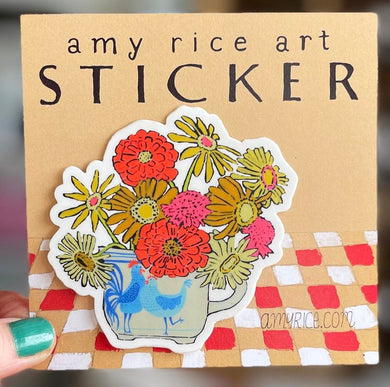 Amy Rice Chicken Vase Sticker