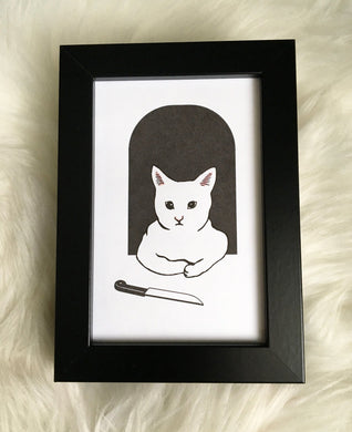 The 50/50 Company Framed Stabby Cat Print