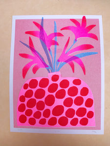 Stitch Prism Lily Risograph Print