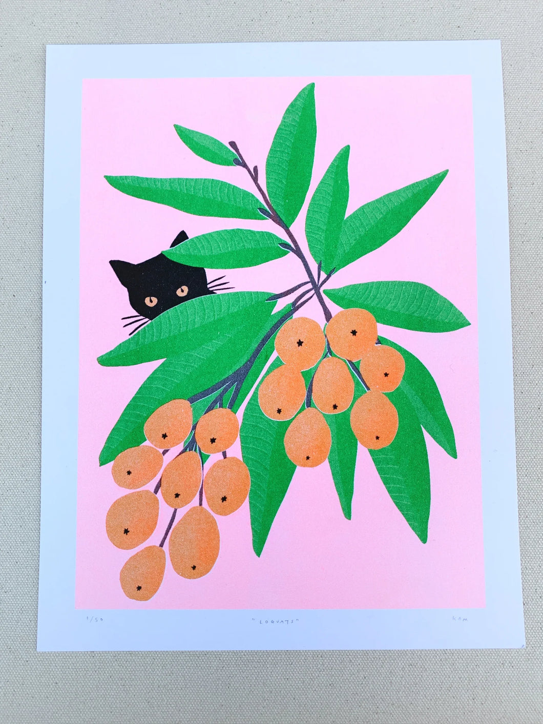 Stitch Prism Momo in Loquats Risograph Print