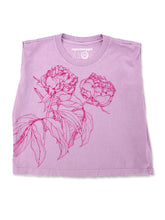 Supermaggie Peonies Heavyweight Muscle T Pink Lavender