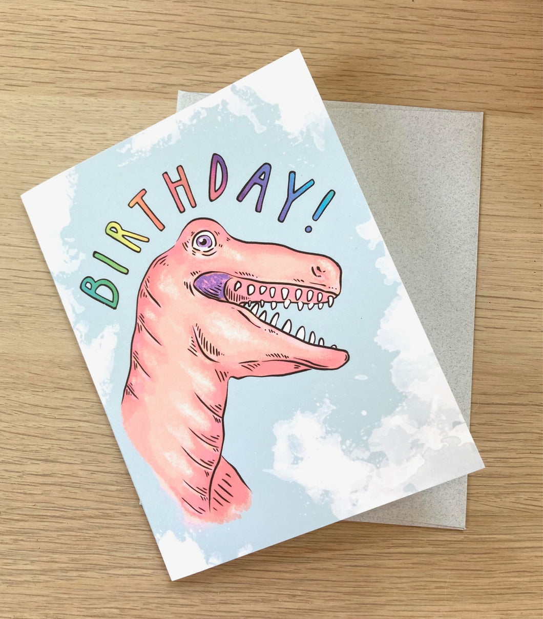 Us & We Art Bday Dino Card