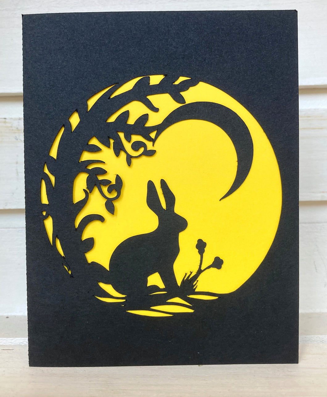 Squirrel Tacos Bunny in the Moonlight (cut card)