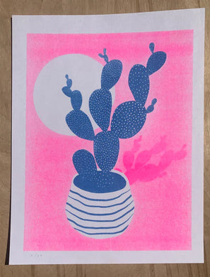 StitchPrism Cactus Risograph Print