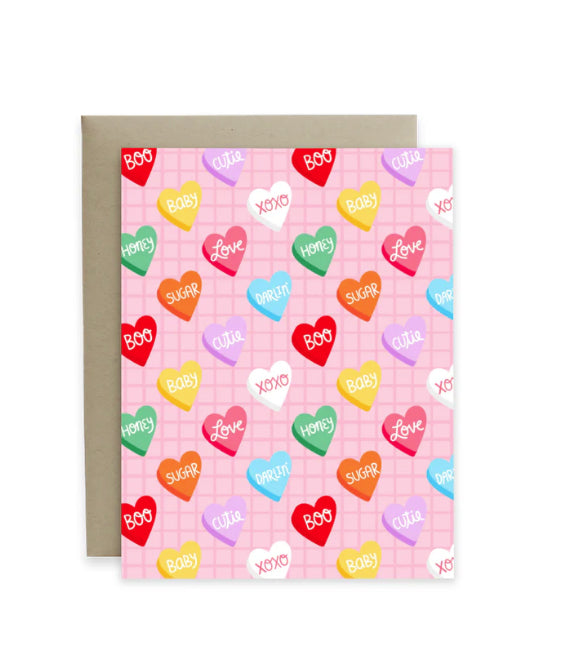 Hideaway House Candy Hearts Card