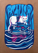 Squirrel Dance Farm Cat and Pond Paper Cut