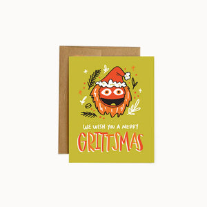 Hello Doodle Smiley Merry Grittsmas Card
