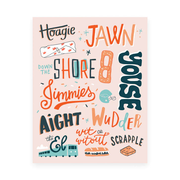 Hello Doodle Philly Slang Print
