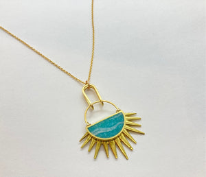 Muro Jewelry Full of Hope Sun Rays Half Moon Necklace