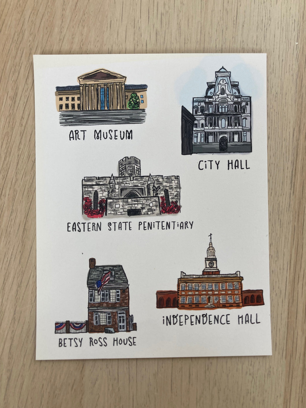 Hanna Caruso Landmarks Postcard