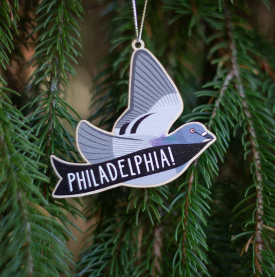 Exit343 Wood Ornament Philadelphia Pigeon