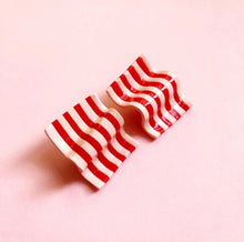 kc.co Red & Pink Stripe Wavy Studs