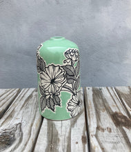 Rider Ceramics Floral Mint Bud Vase