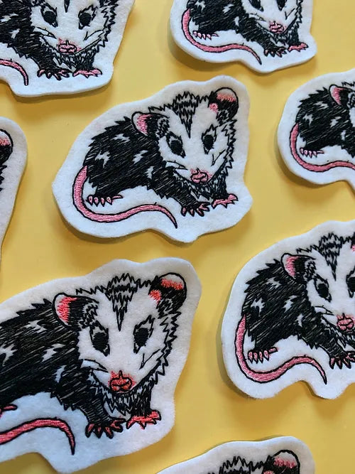 Sophie Margot Art Iron On Patch Opossum