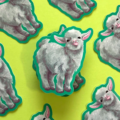 Sophie Margot Art White Baby Goat Sticker
