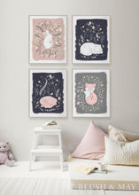 Blush and May Sleeping Polar Bear & Florals Animal Art Print