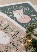 Blush and May Sleeping Bunny & Florals Animal Art Print