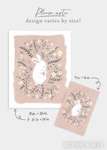Blush and May Sleeping Bunny & Florals Animal Art Print