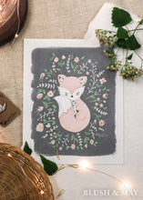 Blush and May Sleeping Fox & Florals Animal Art Print