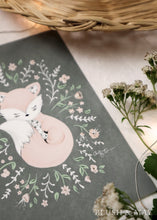 Blush and May Sleeping Fox & Florals Animal Art Print