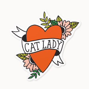 Hello Doodle Cat Lady Sticker