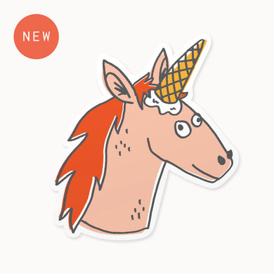 Hello Doodle Unicorn Sticker