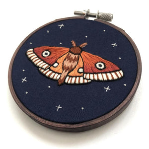 Hoop and Wheel Midnight Moth Embroidery