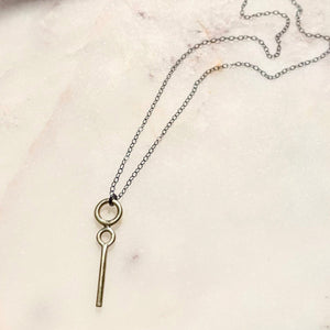 Leah Staley Tiny Circle Key Necklace
