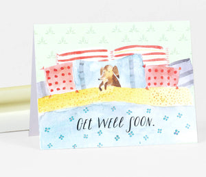 Loose Leaves Get Well Soon Card (Dog)