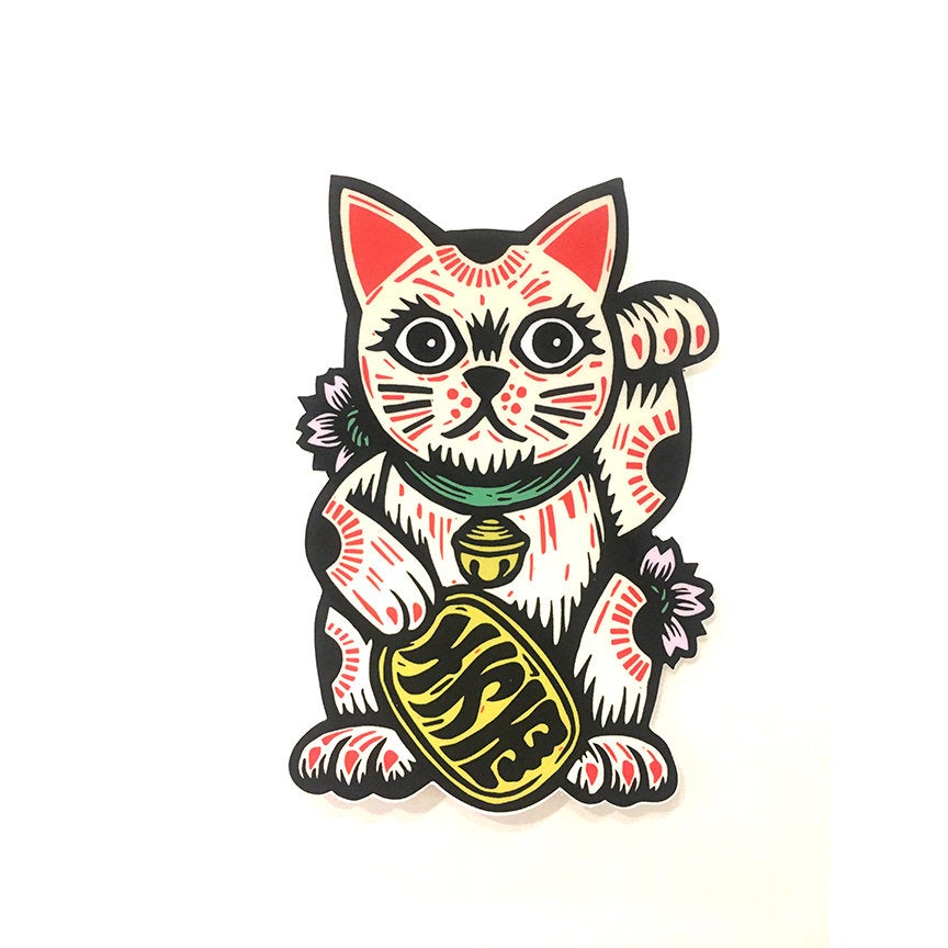 Horse & Hare Lucky Cat Sticker