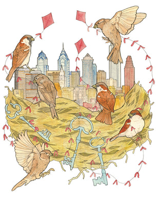 Sarah Draws Things Philly Nest 11x14 Print