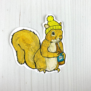 Sarah Draws Things Beer Squirrel Sticker