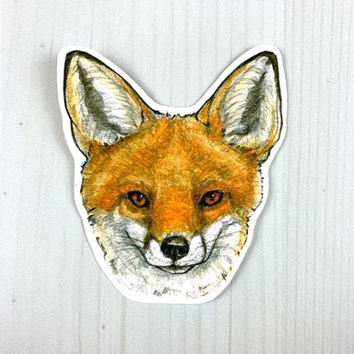 Sarah Draws Things Red Fox Face Vinyl Sticker