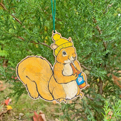 Sarah Draws Things Beer Squirrel Ornament