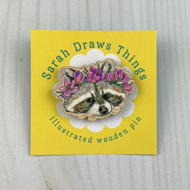 Sarah Draws Things Raccoon Pin