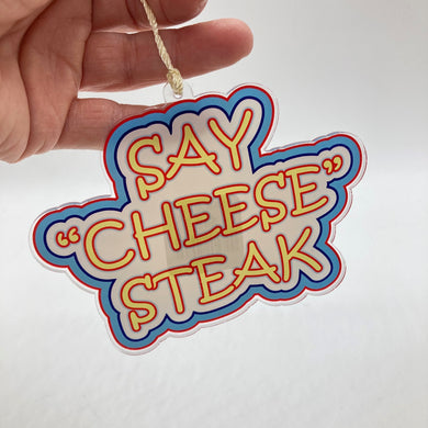 Sew Much Cooler Say Cheese Steak Ornament
