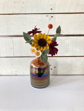 Fall Perfect Pairing: Small Deep Sienna Vase with Medium Bouquet