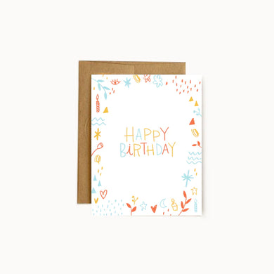 Hello Doodle Happy Birthday Card