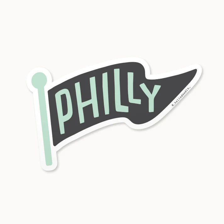 Hello Doodle Philly Pennant Sticker