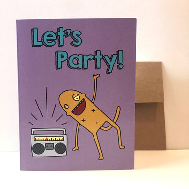 Box Robot Army Let's Party Card