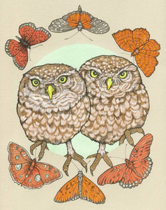 Sarah Draws Things Owl Sisters Print
