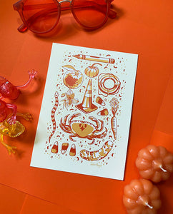 Sophie Margot Art Orange Items Print